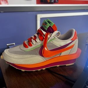 CLOT x Safari x Nike LD Waffle Orange Blazer sneakers. Kids size 6.5Y W size 8.